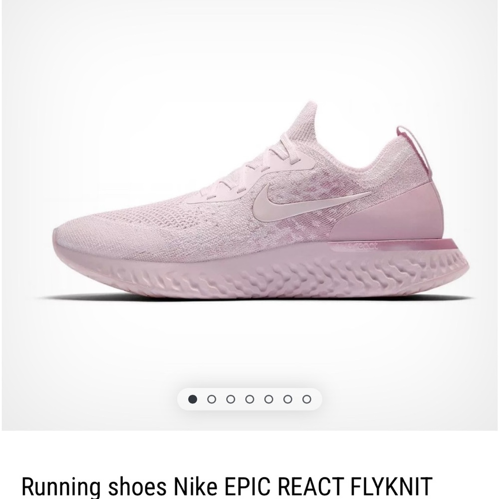 Nike Women's Epic React Flyknit in a light pink size 8.5